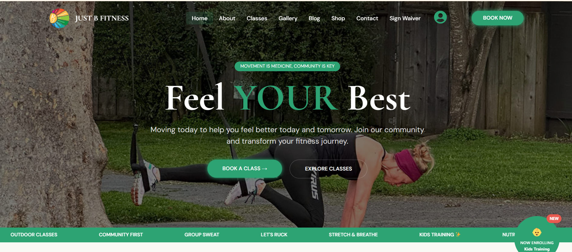 Just Be Fitness website