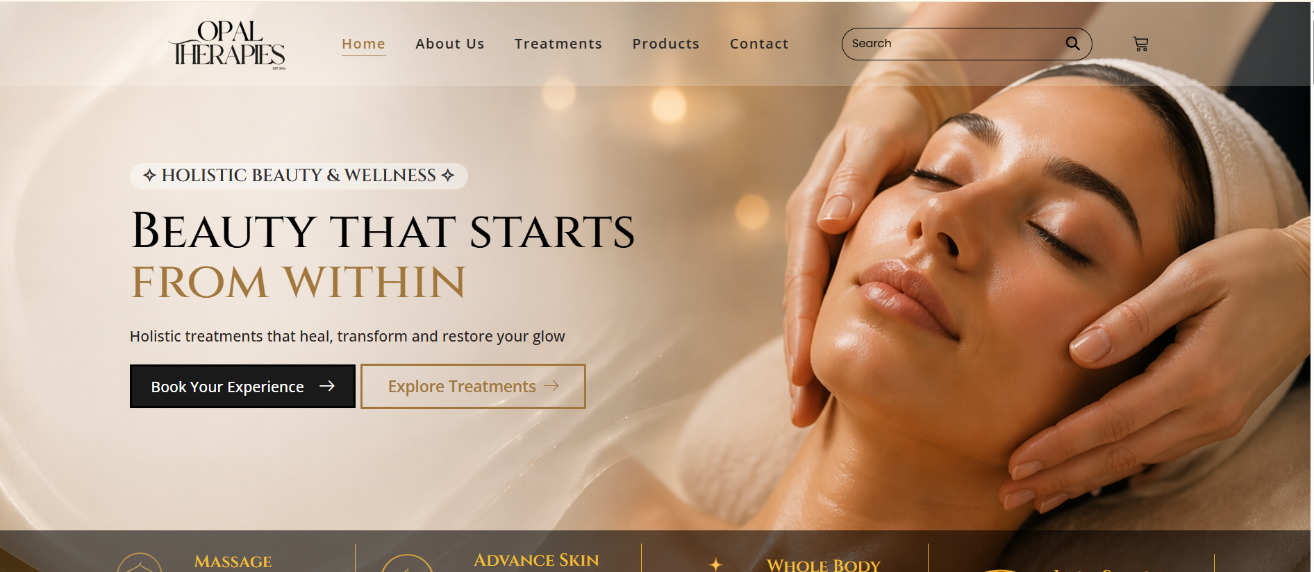 Opal Therapies website designed by Digital Care Agency