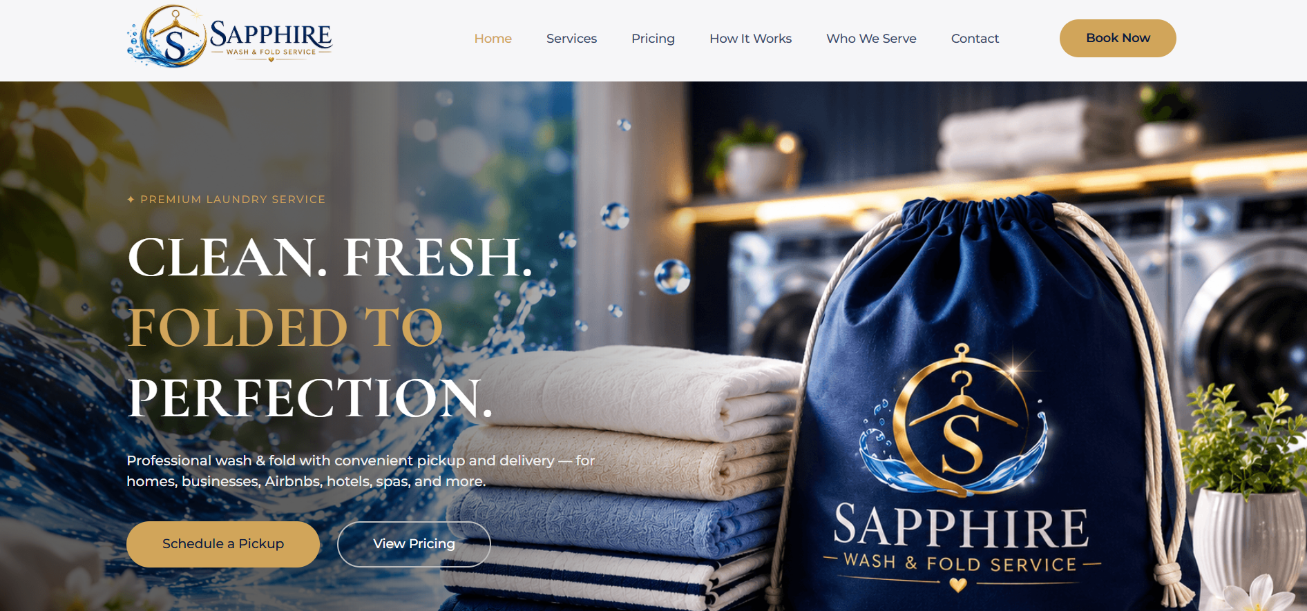 Sapphire Wash and Fold website