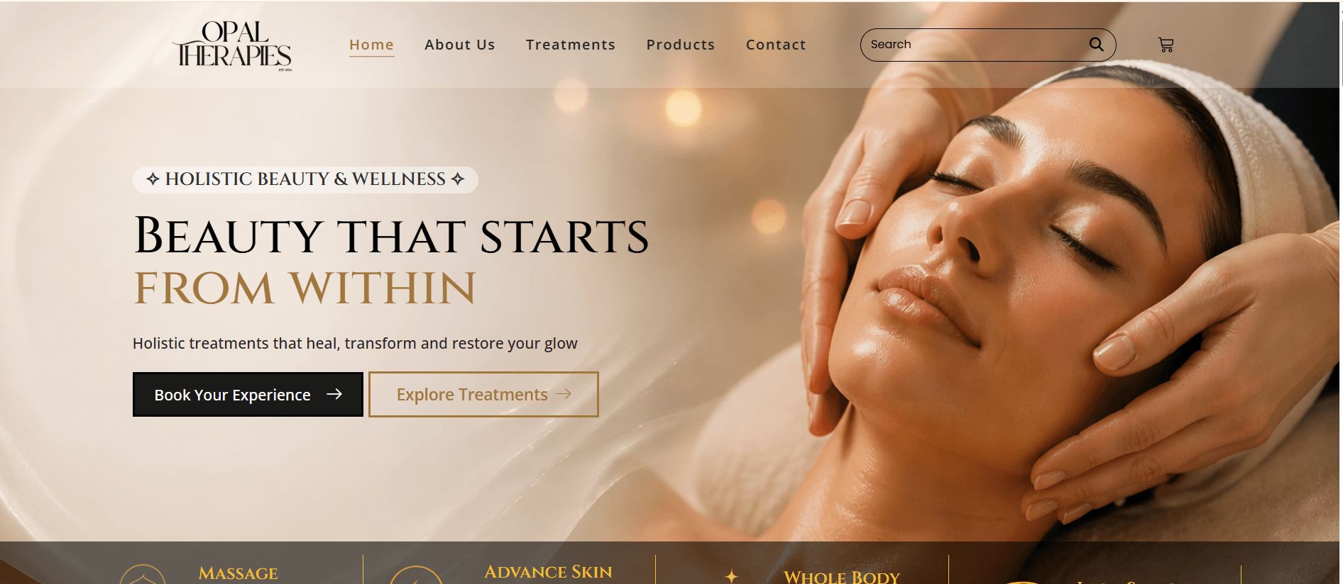 Opal Therapies website designed by Digital Care Agency